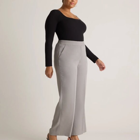 NWT Quince Stretch Crepe Classic Trouser Pants in Coastal Grey, sz 8 / Inseam 30 - Picture 5 of 7